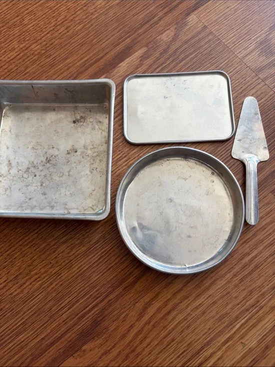 Kids Stainless Steel Play Baking Set - Silver