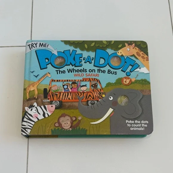 Poke-a-Dot! Wild Safari Interactive Book the wheels on the bus