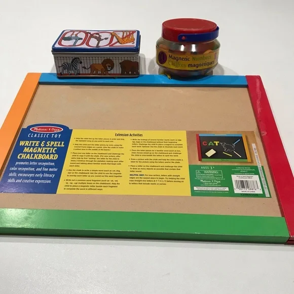🌼🌼Write & Spell Magnetic Chalkboard With 2 Sets of Magnetic Objects