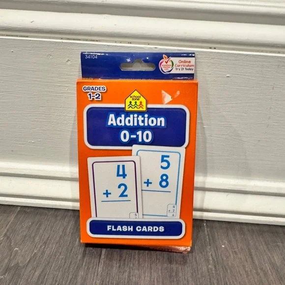 NWT School Zone Addition 0-10 Learning Flash Cards Kids Kindergarten