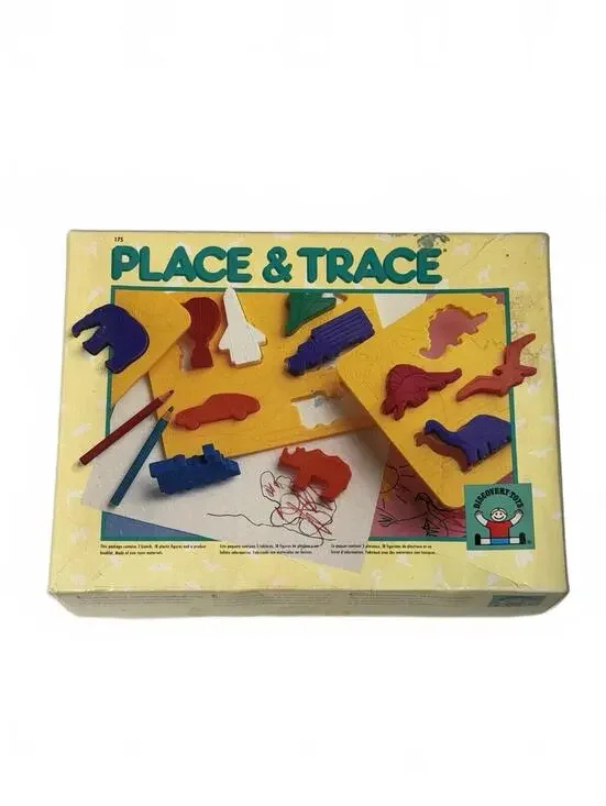 Vintage Place & Trace Puzzle Stencil Set Discovery Toys Complete 1980s/1990s
