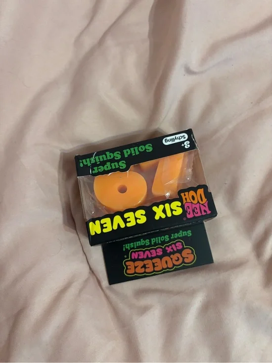 Six Seven Squeeze Pop Soft Solid Squish Toy - Orange