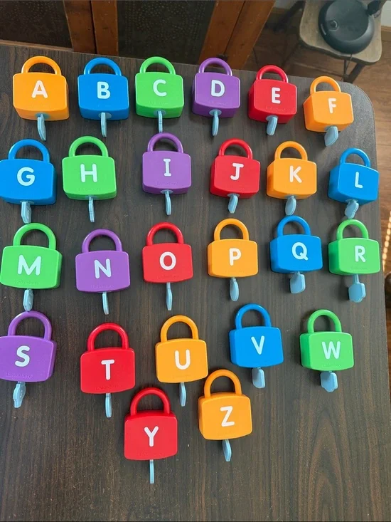 Lakeshore Learning Alphabet Locks Toy Set Montessori Educational (Missing X)