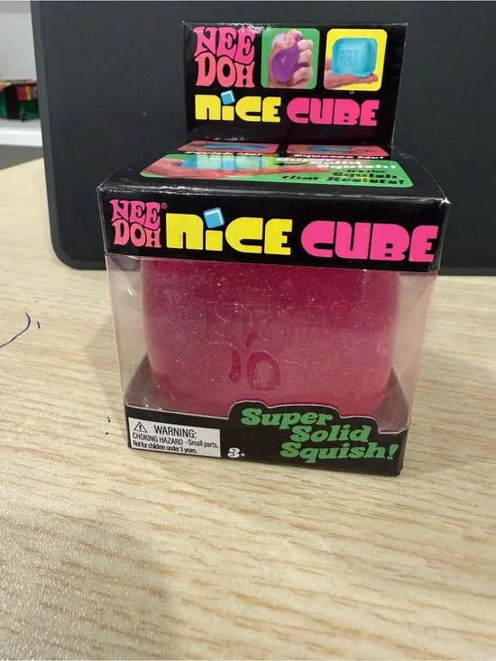Nee Doh Nice Cube - Pink Glitter Super Solid Squish