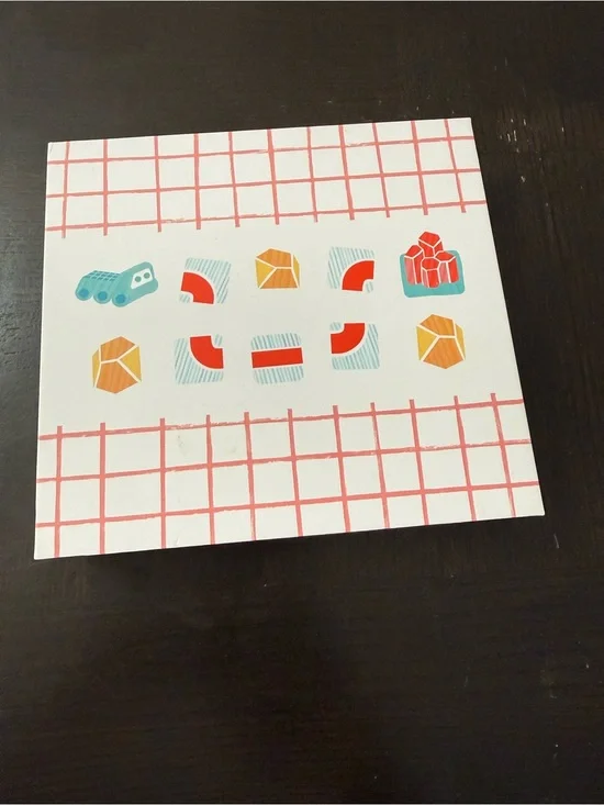 Kids Puzzle Activity Board — Red, Teal & Yellow Patterned Learning Toy