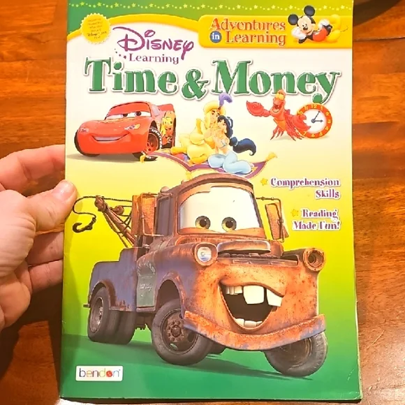 Disney Learning Time & Money Activity Book. Nwots, never used