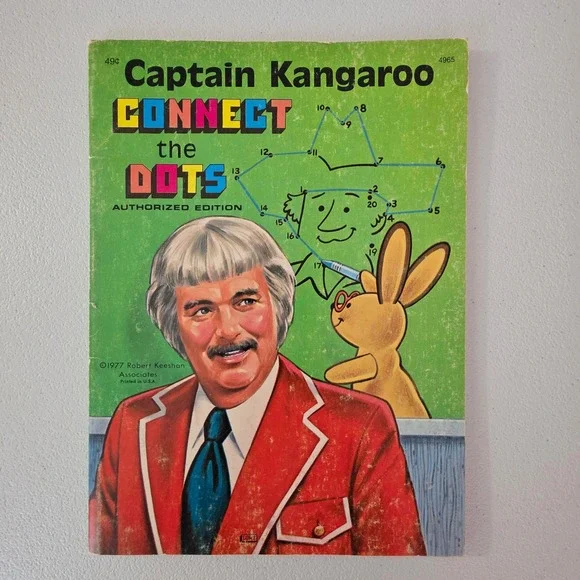 VINTAGE 1977 Samuel Lowe Captain Kangaroo Connect the Dots Book Kids TV Collect