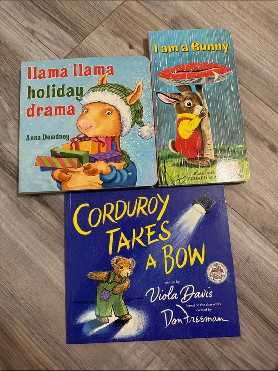 Set of 3 Kids Board Books - Llama Llama, I Am a Bunny, Corduroy Takes a Bow