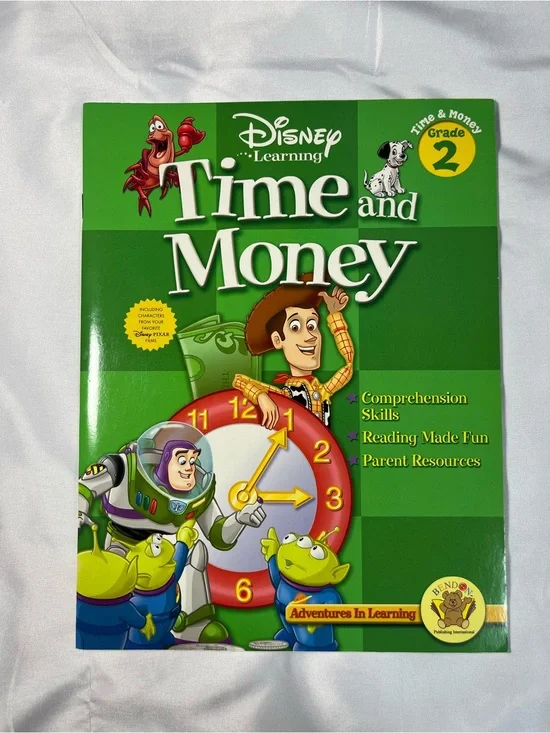 Disney Adventures in Learning Time & Money Workbook Grade 2 2005‎ NEW