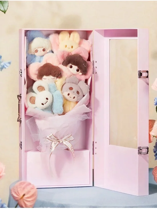 Plush Character Bouquet - Pink Multi-Color Soft Toy Set