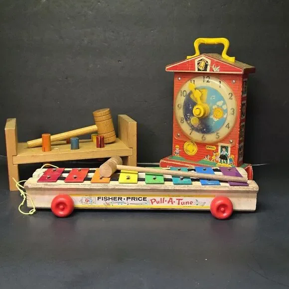 Fisher‎ Price Clock, Playskool Cobblers Bench, Pull A Tune.