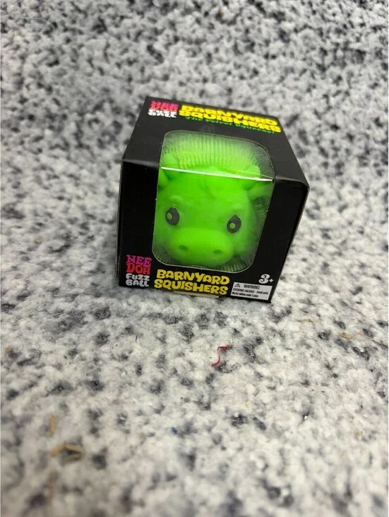 AUTHENTIC Schylling NeeDoh Fuzz Ball Barnyard Squishers 2026 -NEW Green Cow
