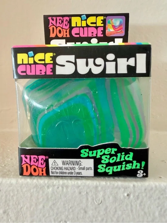100% AUTHENTIC Schylling Needoh Nice Cube SWIRL - teal/purple. Brand new!