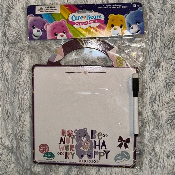 Care Bears Dry Erase Board Set Share Bear Do Nut Worry Be Happy New with Marker