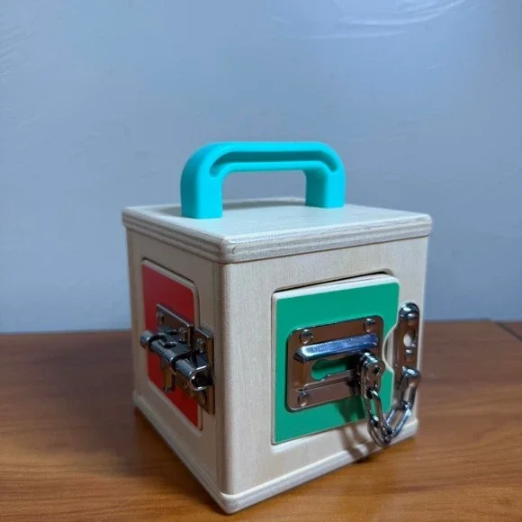 Lovevery Wooden Toy Box With Lock and Key Lockbox The Realist Kit