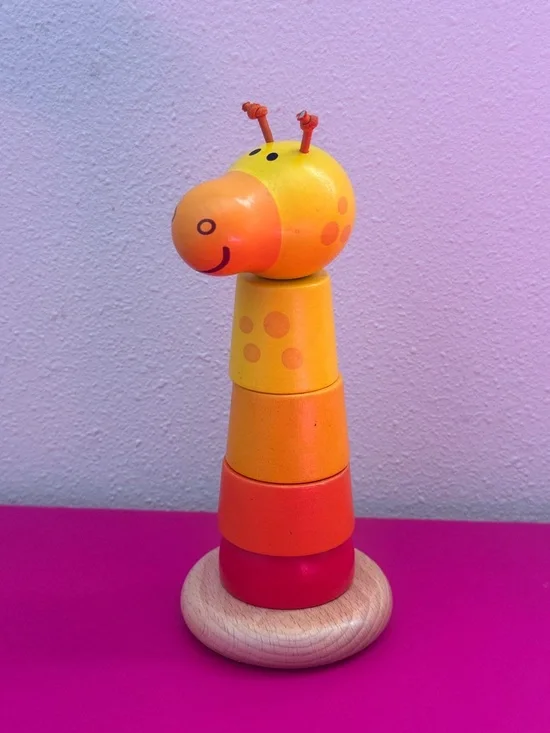 Hape Stacking Giraffe Toddler Toy Wooden Non-Toxic Natural Materials