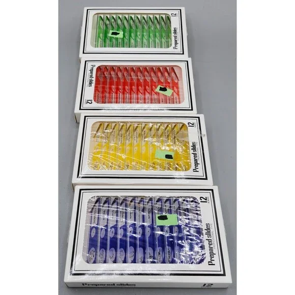 Lot of 48 Microscope Slides Prepared Animals Insects Plants Amscope for Children