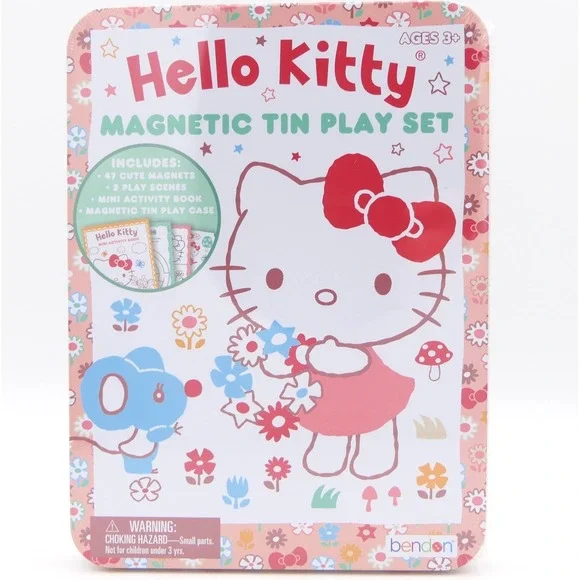 Hello Kitty Magnetic Tin Play Set w/ Magnets, Scenes, Activity Book & Tin Case