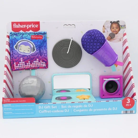 Fisher-Price DJ Gift Set 6 Pc for Ages 3m+ Develops Sensory & Fine Motor Skills