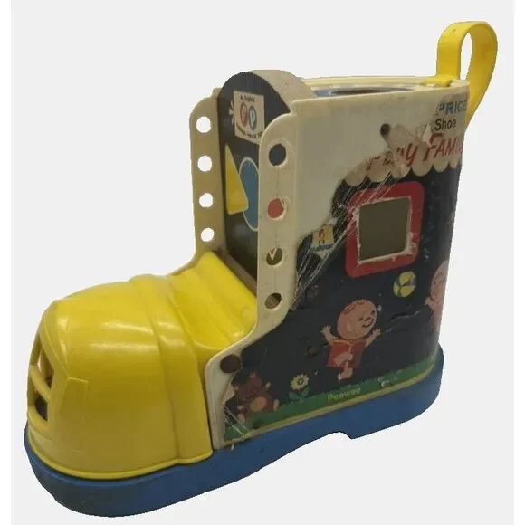 Vintage Fisher Price Play‎ Family Lacing Shoe 1965 Wooden Toy Preschool Shapes