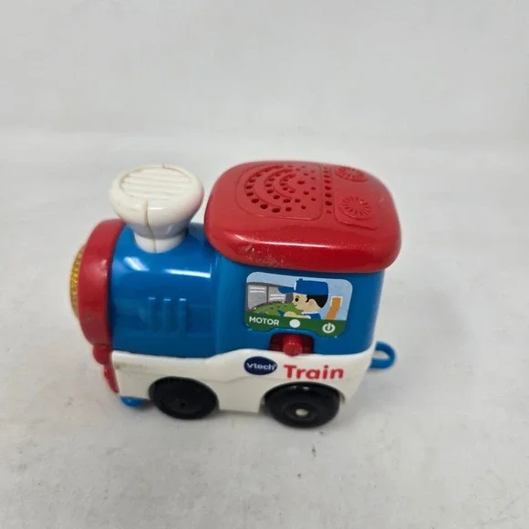 Vtech Go Go Smart Wheels Motorized Train Toy Blue Red White Light Sound Works