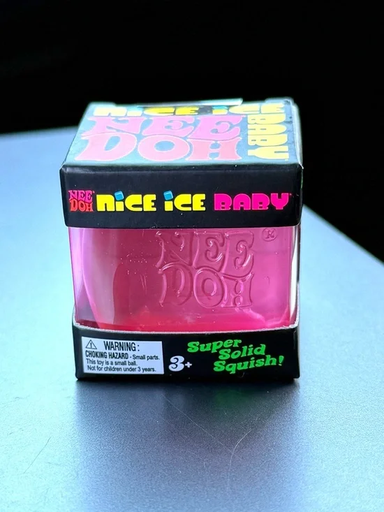 NeeDoh Nice Ice Baby HTF HOT PINK Cube Super Solid Squish Viral TikTok Schylling