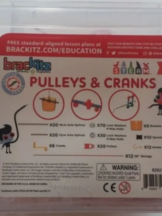 NEW Brackitz Pulleys & Cranks Classroom Module STEM Construction Kit 205 Piece S