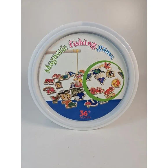 Magnetic Wooden Fishing Game Alphabet & Numbers‎ Fish Catching Montessori