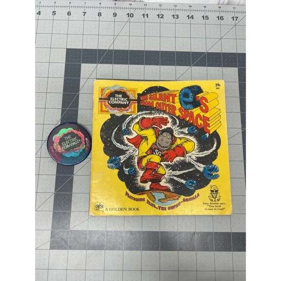 Vtg Golden Book The Electric Company Silent Es Book Sesame Street Pin Lenticular