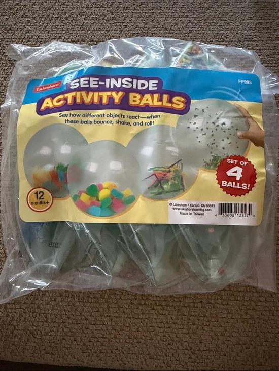 See-Inside Activity Balls - Clear Sensory Ball Set (Set of 4)