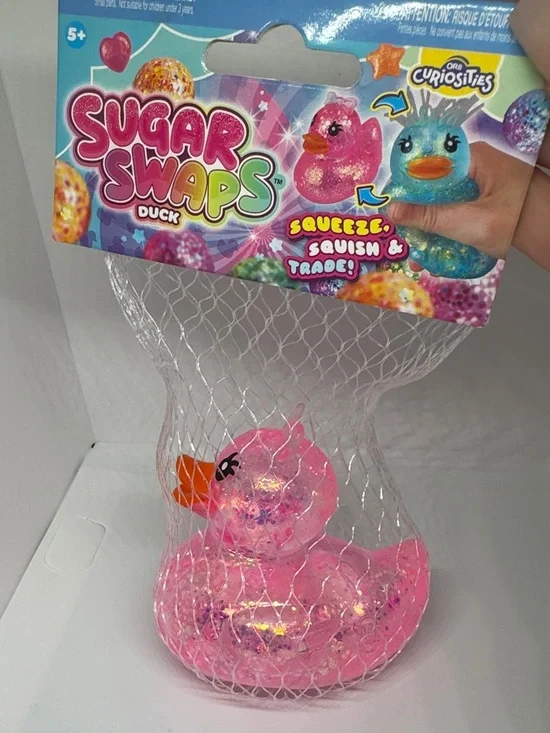 Sugar Swaps Pink Glitter Duck Squeeze Toy