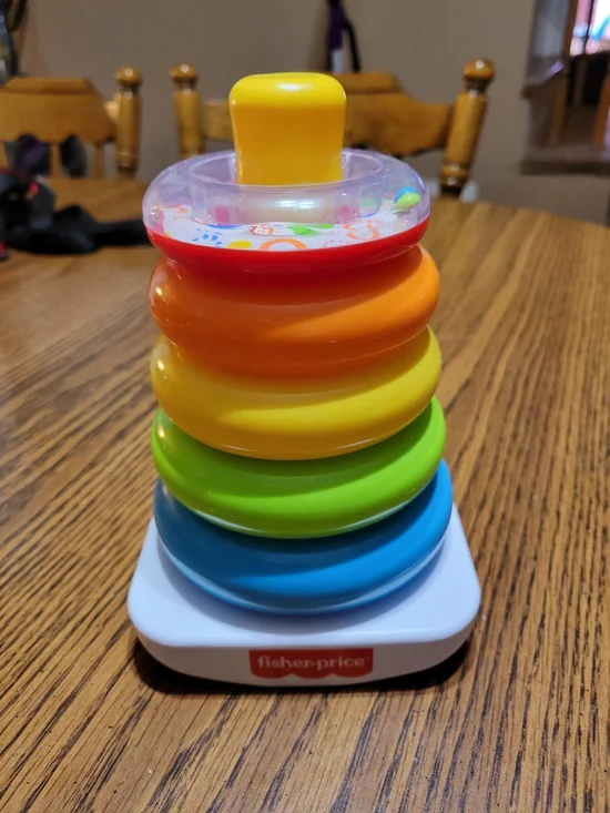Fisher-Price Rainbow Stacking Ring Toy - Red Orange Yellow Green Blue Clear