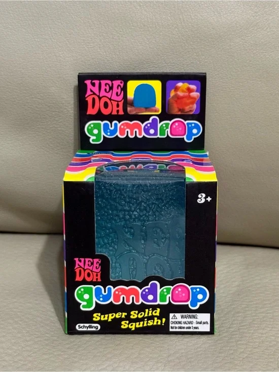 NEW Needoh Gumdrop BLUE Viral Schylling Squishy Super Solid Squish Authentic!