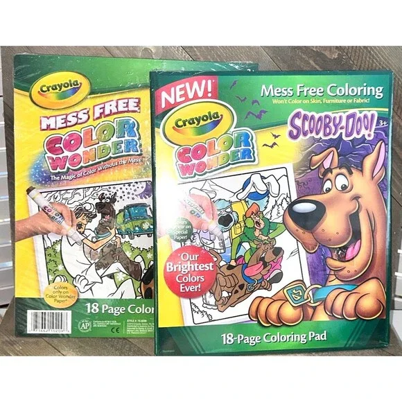 Set Of 2 Crayola Color Wonder Coloring Pad-Mess Free Scooby Doo