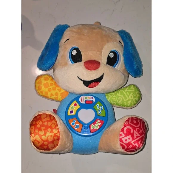 Fisher Price Laugh Learn Smart Stages Puppy Plush Blue Ear Interactive Toy FPP50