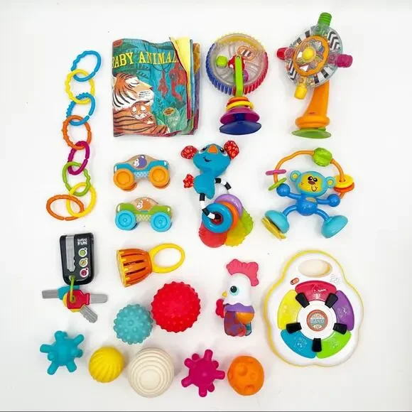 TODDLER TOY BUNDLE Sensory Ball Noisemaker Indestructible Book Teething Learning