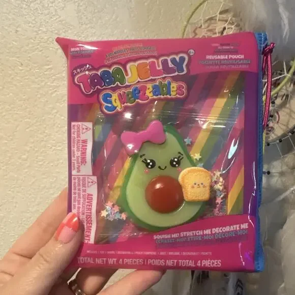 Taba Jelly Squeezable Avocado. Viral Squishy Toy Comes With Pouch. Scented