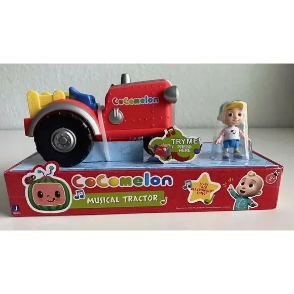 Cocomelon Musical Tractor w/ Sounds Old McDonald Had A Farm‎ Song Toy Figure New