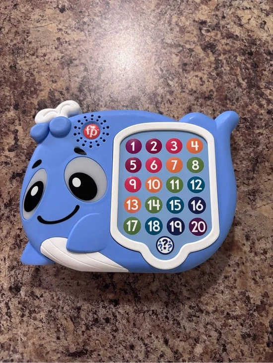 Fisher-Price Linkimal Blue Whale Number Learning Toy with Multicolor Buttons