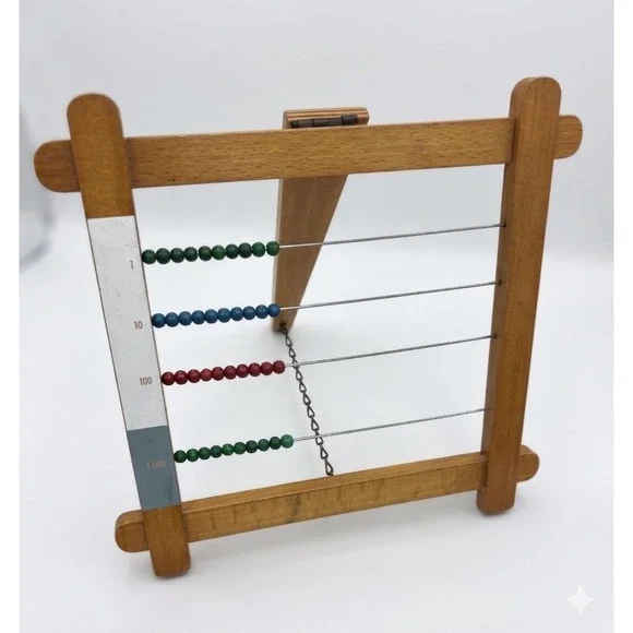Vintage Montessori Small Bead Frame Wooden‎ Math Abacus Educational Easel