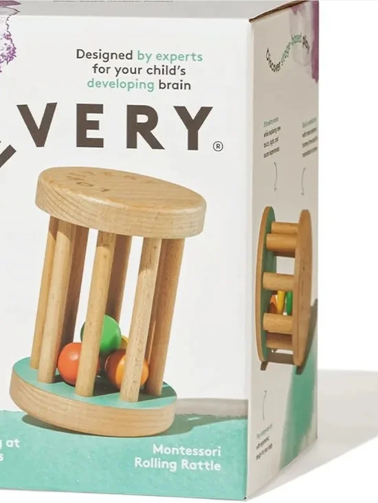 Lovevery, Montessori Rolling Rattle, Baby Rattle Starting at 12 Weeks