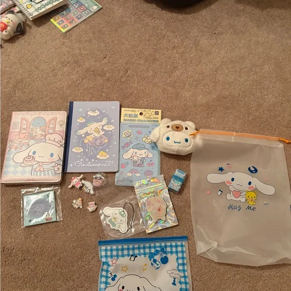 Sanrio Cinnamoroll Cute Stationery & Pouch Set - White, Light Blue & Pastel Pink