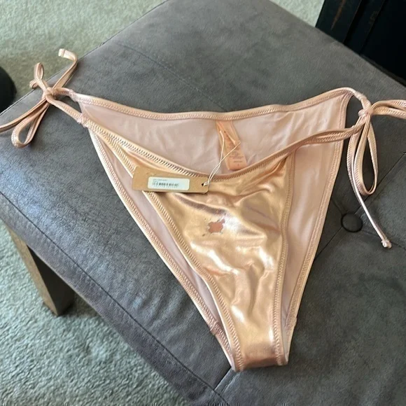 Skims Metallic Swim Dipped Tie Bottom