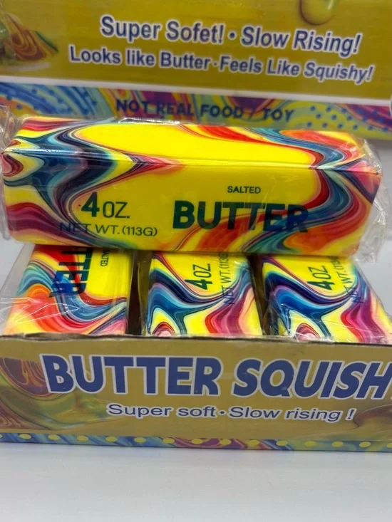 Butter Squish 4oz Salted Butter Scented Squishy Toy - Yellow & Multicolor