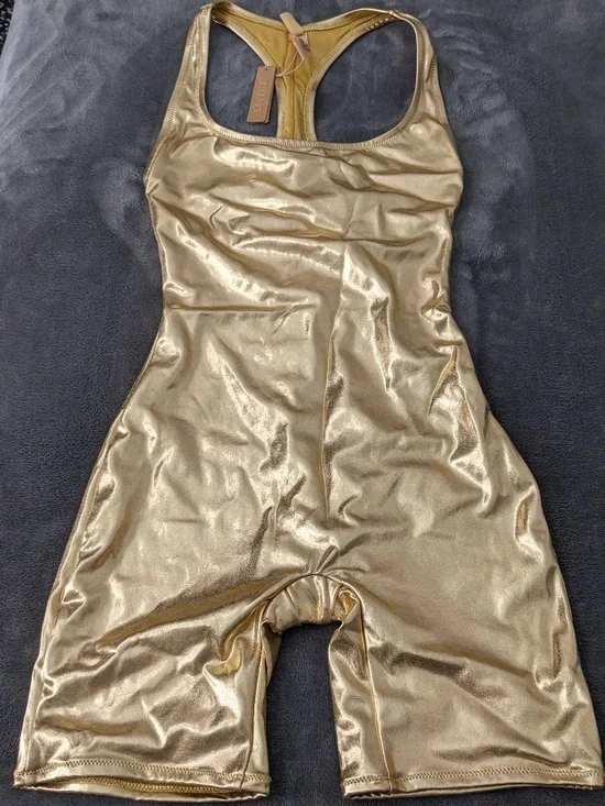 NWT Skims Metallic Swim Cycle Suit - Size XXSmall