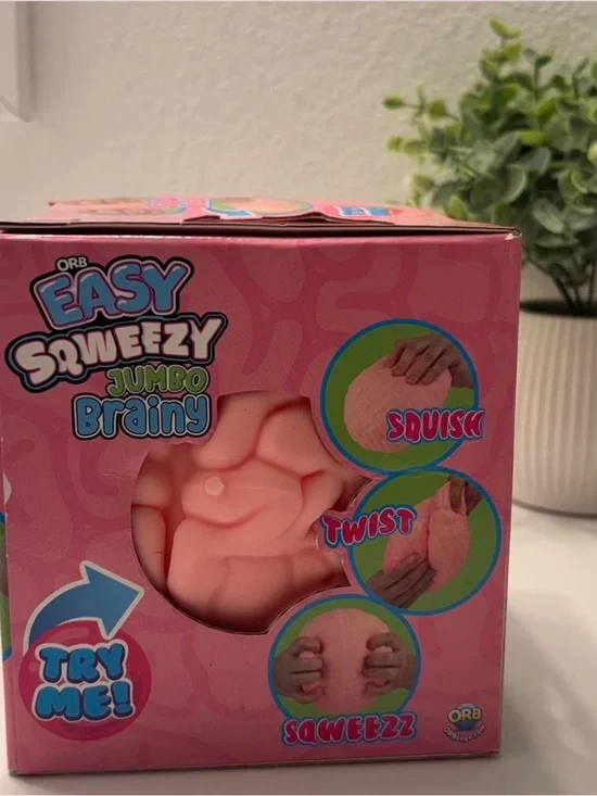 ORB Easy Squeezy Jumbo Brainy Pink Stress Toy