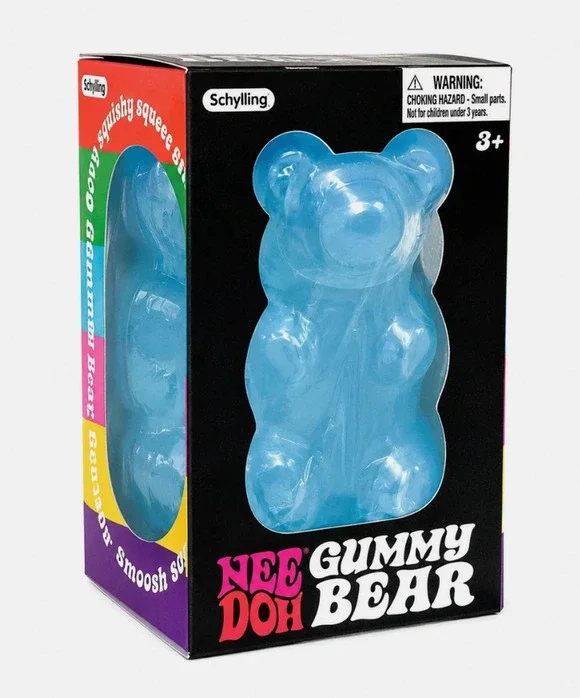 NeeDoh By Schylling Blue Gummy Bear Collectible Squish Stress Toy 3+ Authentic