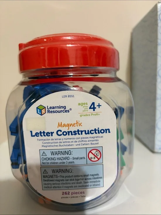 Learning Resources Magnetic Letter Construction - Red Lid