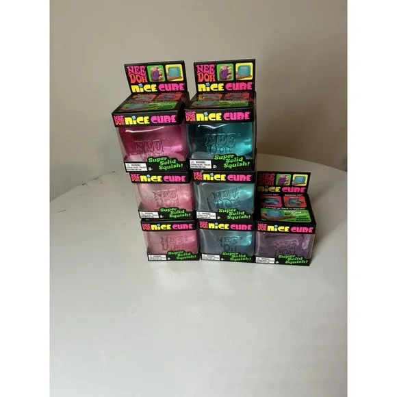 Nee Doh Nice Cube Schylling Slow Squish Fidget Sensory Toy All New Lot Of 7