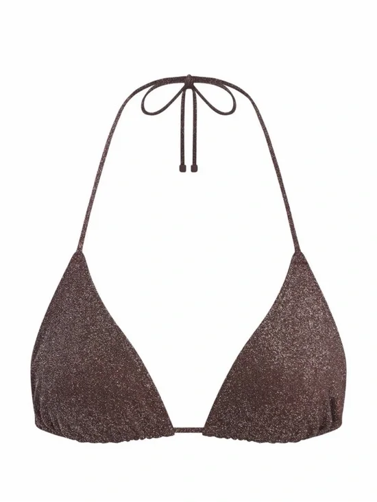 Skims Glitter Triangle Bikini Top - Brown